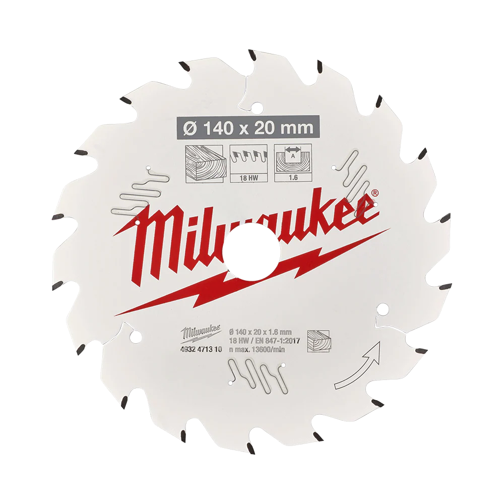 Milwaukee 5-1/2" 140mm 18T Wood Circular Saw Blade Framing for M12™ Cordless Circ Saws (replaces 4932430719) - 4932471310