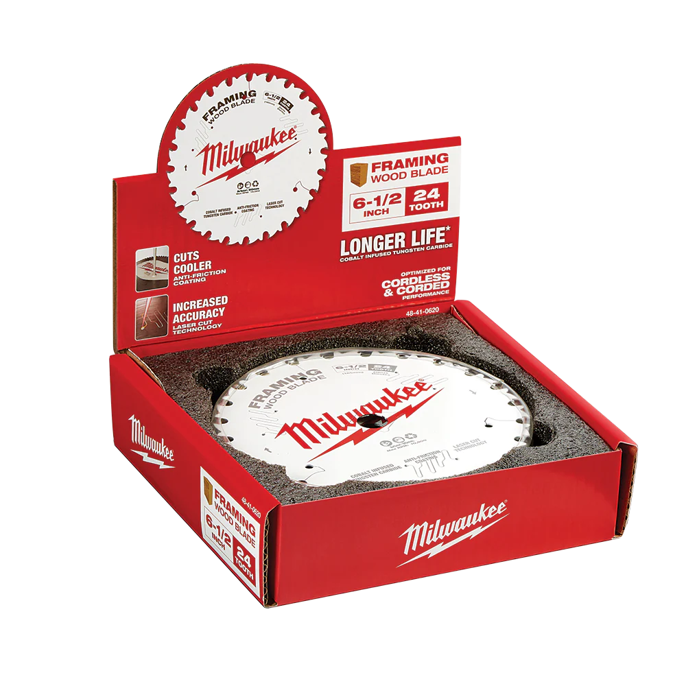 Milwaukee 6-1/2" 165mm 24T FRAMING Blade - 1pc  - 48418620
