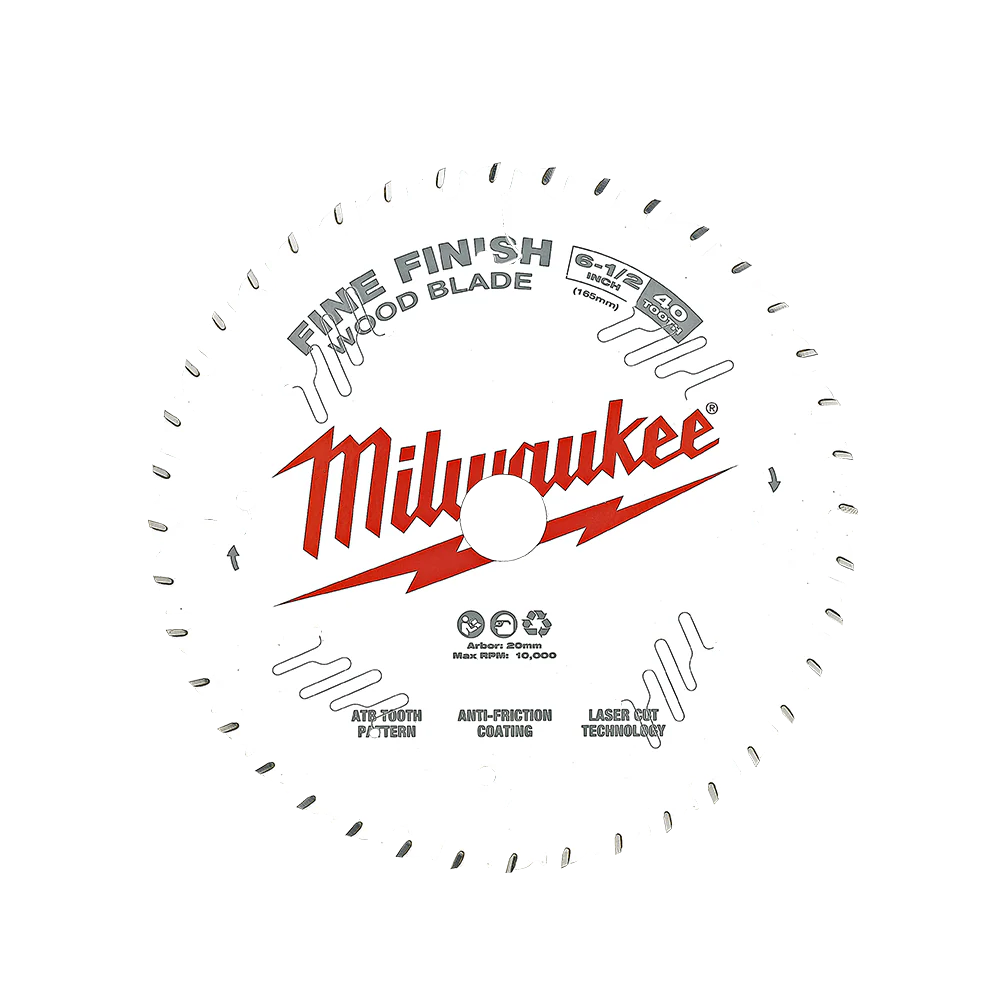 Milwaukee 6-1/2" 165mm 40T FINE FINISH Blade - 48408622