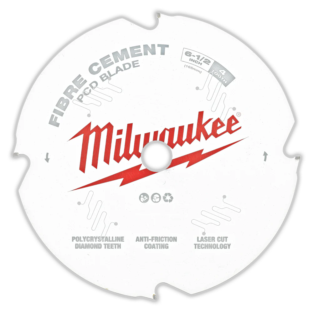 Milwaukee 6-1/2" 165mm 4T Fibre Cement Circular Saw Blade PCD - 48408675