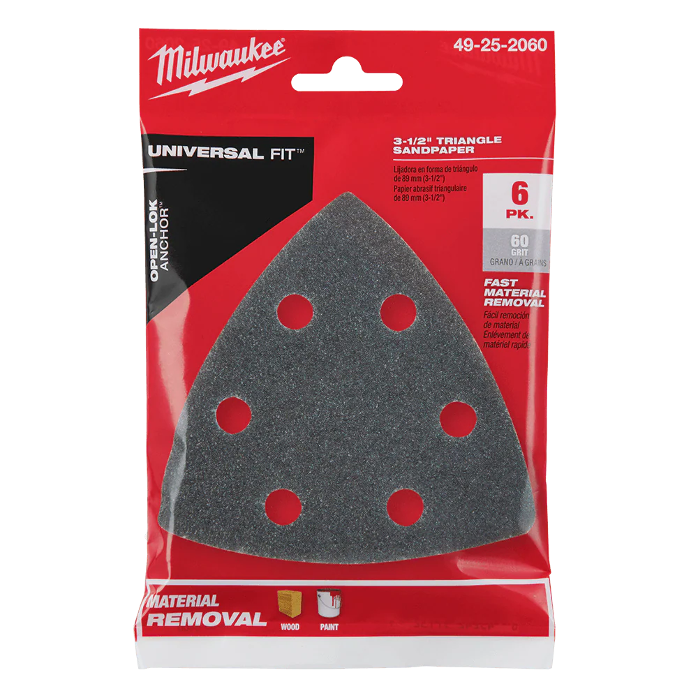 Milwaukee 60 Grit Sand Paper 6Pk, Open-Lok™ - 49252060