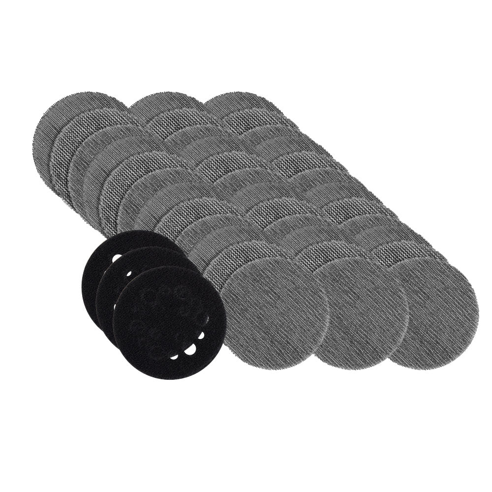 Milwaukee 75mm (3") Assorted Grit Set (12x 80/120/180) POWERGRID™ H&L Mesh sanding discs 36PK + 3 Pad Saver (fits M12FSDR75) - 48806406