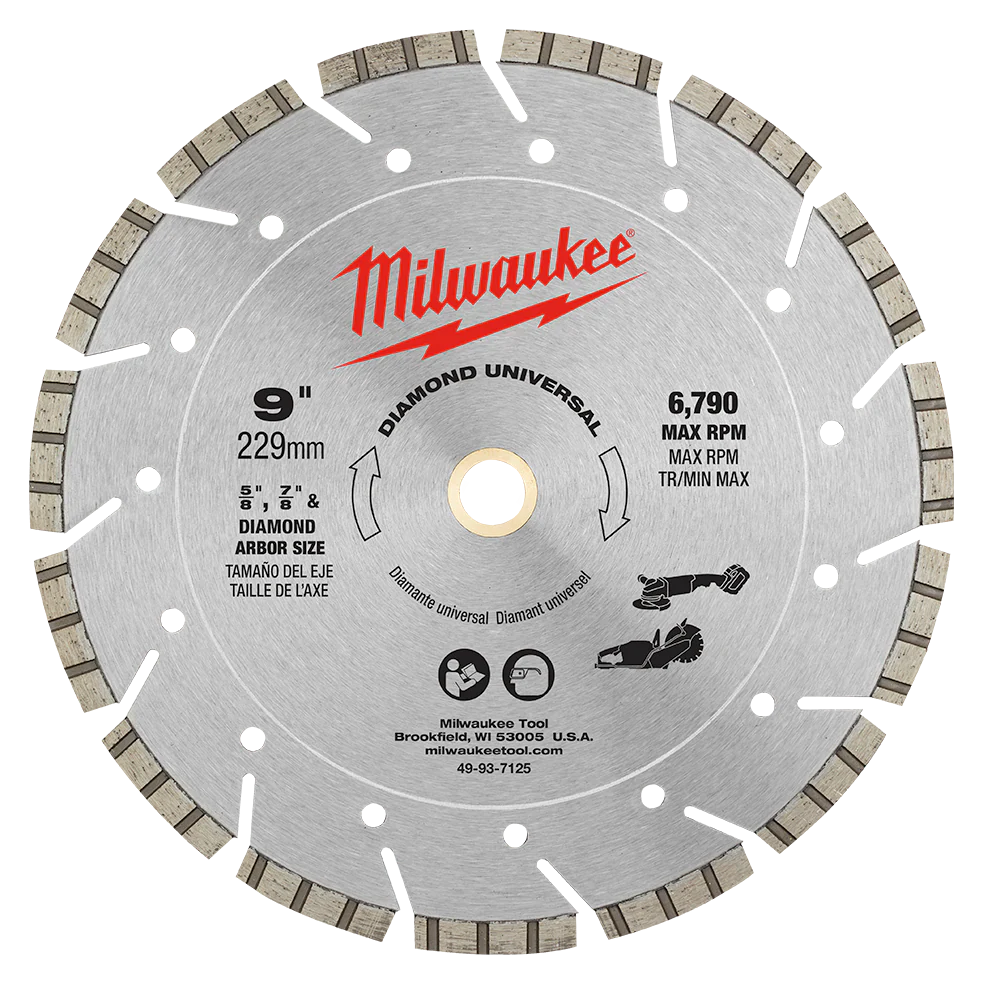 Milwaukee 9" 230mm Diamond Universal Segmented Blade - 49947125