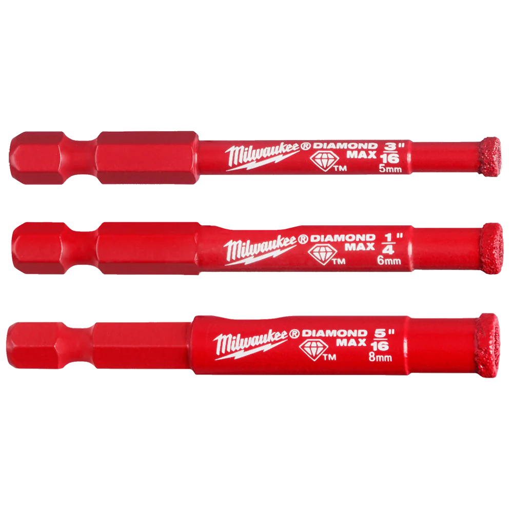 Milwaukee Diamond Plus™ One Piece Hole Saw 3 Piece Set
1 x 5mm, 1 x 6mm, 1 x 8mm - 49560500
