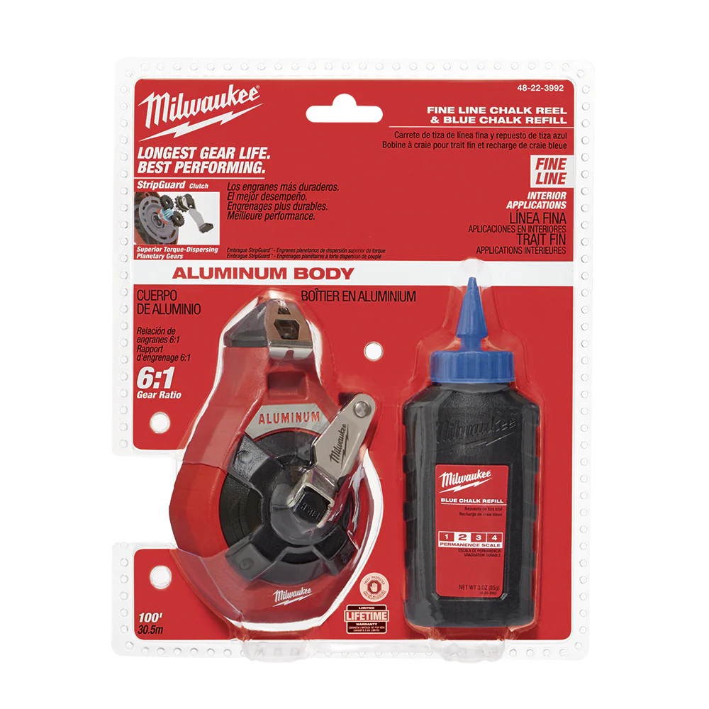 Milwaukee Fine Line Chalk Reel w Blue Chalk  - 48223992