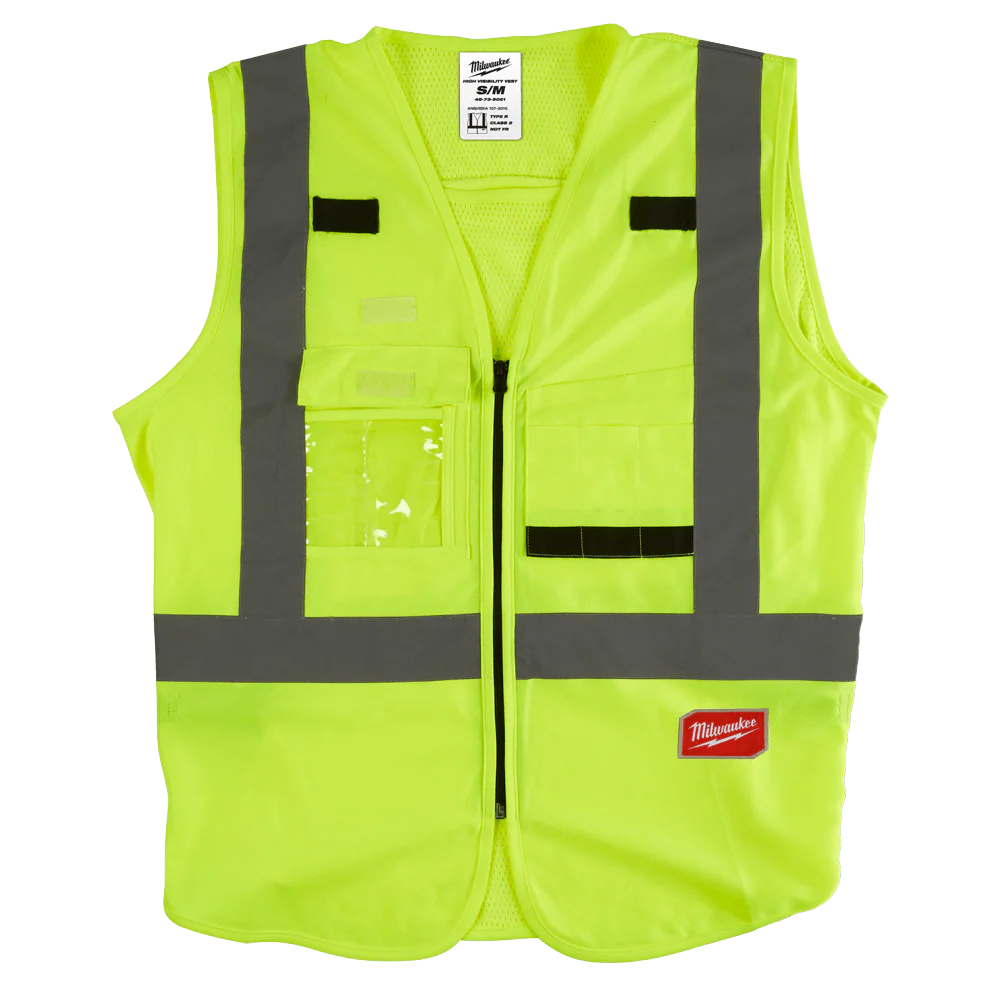 Milwaukee High Visibility Safety Vest 10 Pockets 1 Pack - Yellow - S/M  - 48735021