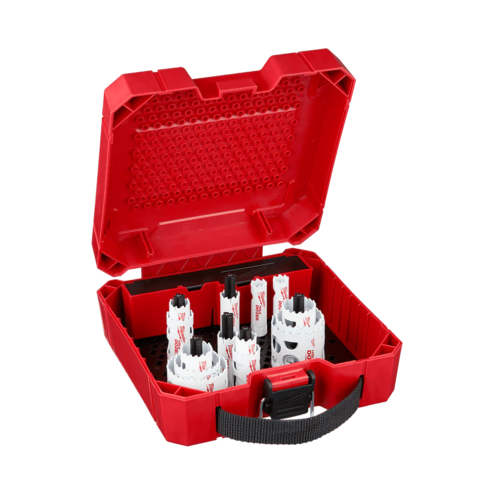 Milwaukee Hole Dozer™ Electricians Hole Saw Kit AU 18 Pce
(2) 16mm, (2) 20mm, (2) 22mm, (2) 25mm, (2) 32mm, (2) 40mm, (2) 51mm
(2) Arbors, (2) Pilot Bits - 49224097