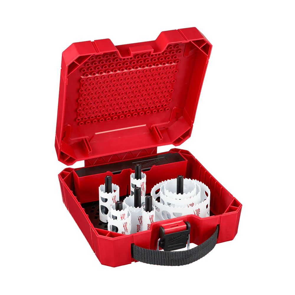 Milwaukee Hole Dozer™ Plumbers Hole Saw Kit AU 14 Pce
19mm, (2) 25mm, 32mm, 35mm, 40mm, 44mm, 51mm, 64mm, 92mm
(2) Arbors, (2) Pilot - 49224151