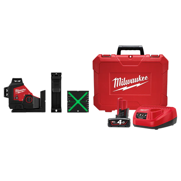 Milwaukee M12™ 3 Plane Laser Kit (1x 4.0Ah, Case) - M123PLA401C