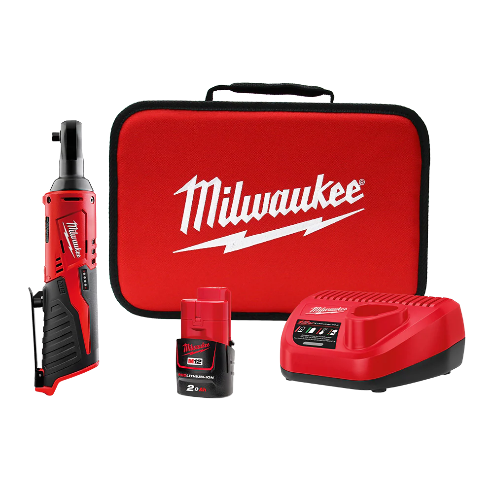 Milwaukee M12™ Cordless 3/8" Impact Ratchet Kit (1x 2.0Ah) - M12IR-201B