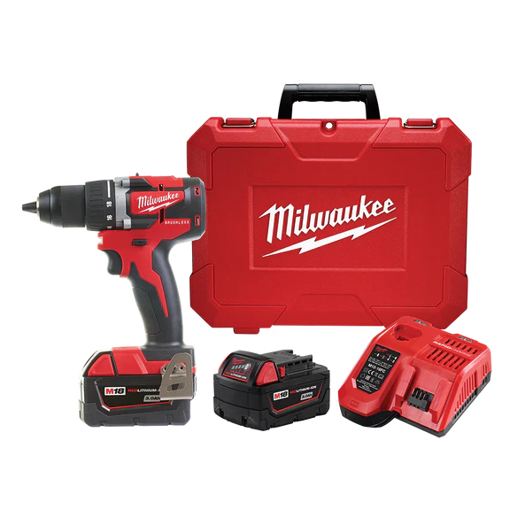 Milwaukee M18™ 13mm Compact Brushless Drill/Driver Kit (2x 3.0Ah) - M18CBLDD-302C