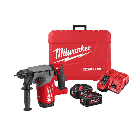 Milwaukee M18 FUEL™ 26mm SDS Plus Rotary Hammer Kit (2 x 6.0Ah, Case) - M18FH-602C