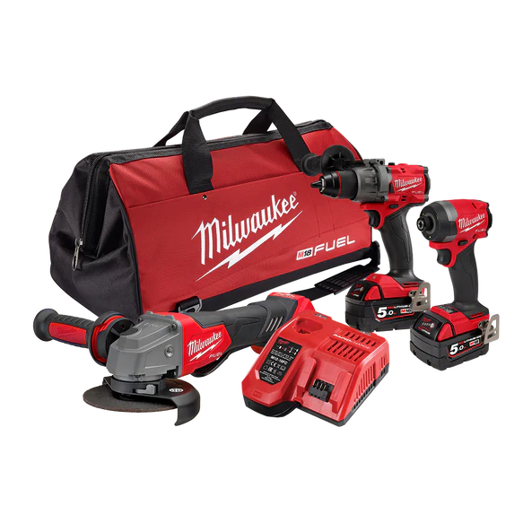 Milwaukee M18 FUEL™ 3 Piece Power Pack 3A3 (M18FPD3, M18FID3, M18FAG125XPD) - M18FPP3A3502B