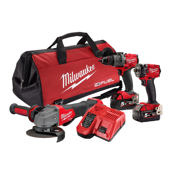 Milwaukee M18 FUEL™ 3 Piece Power Pack 3B3 (M18FPD3, M18FIW2F12, M18FAG125XPD) - M18FPP3B3502B