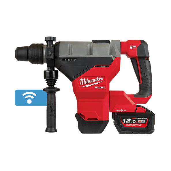 Milwaukee M18 FUEL™ 44mm SDS Max Rotary Hammer with ONE-KEY™ Kit (2x 12.0Ah, Case) - M18FHM-122C