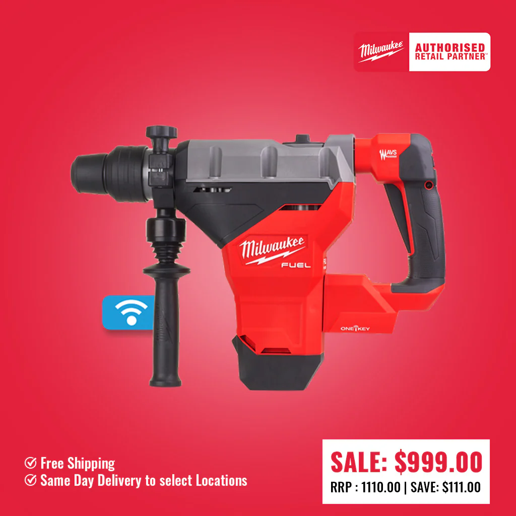 Milwaukee M18 FUEL™ 44mm SDS Max Rotary Hammer with ONE-KEY™ (Tool Only) - M18FHM-0