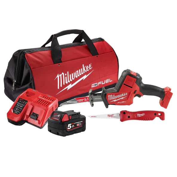 Milwaukee M18 FUEL™ HACKZALL™ Kit (1x 5.0Ah, Folding Jab Saw, Bag) - M18FHZ501B