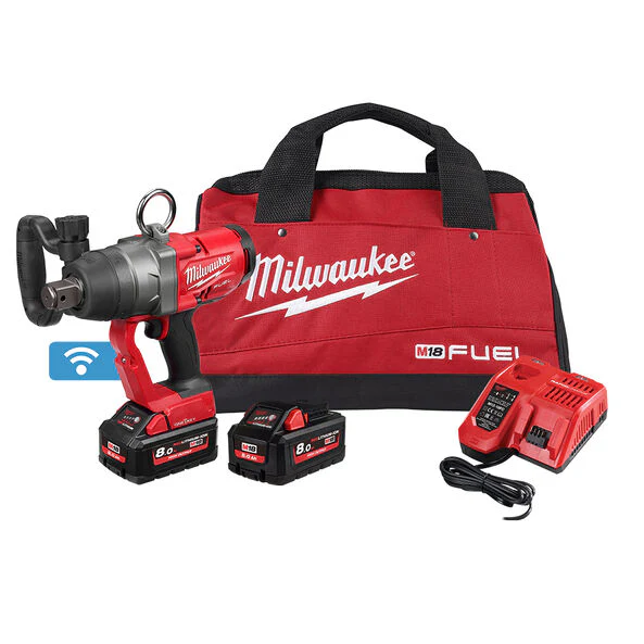 Milwaukee M18 FUEL™ ONE-KEY™ 1" High Torque Impact Wrench with Friction Ring Kit (2x 8.0Ah) - M18ONEFHIWF1-802B