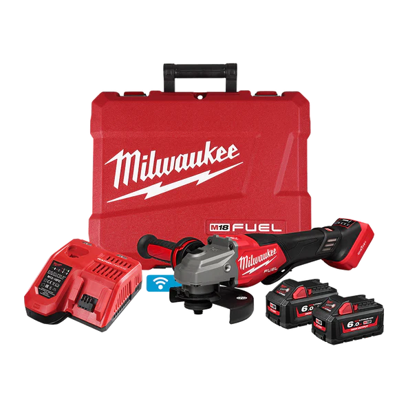 Milwaukee M18 FUEL™ ONE-KEY™ 125 mm (5") High Speed Braking Angle Grinder with Deadman Paddle Switch Kit - M18FSAG125XPDB2602