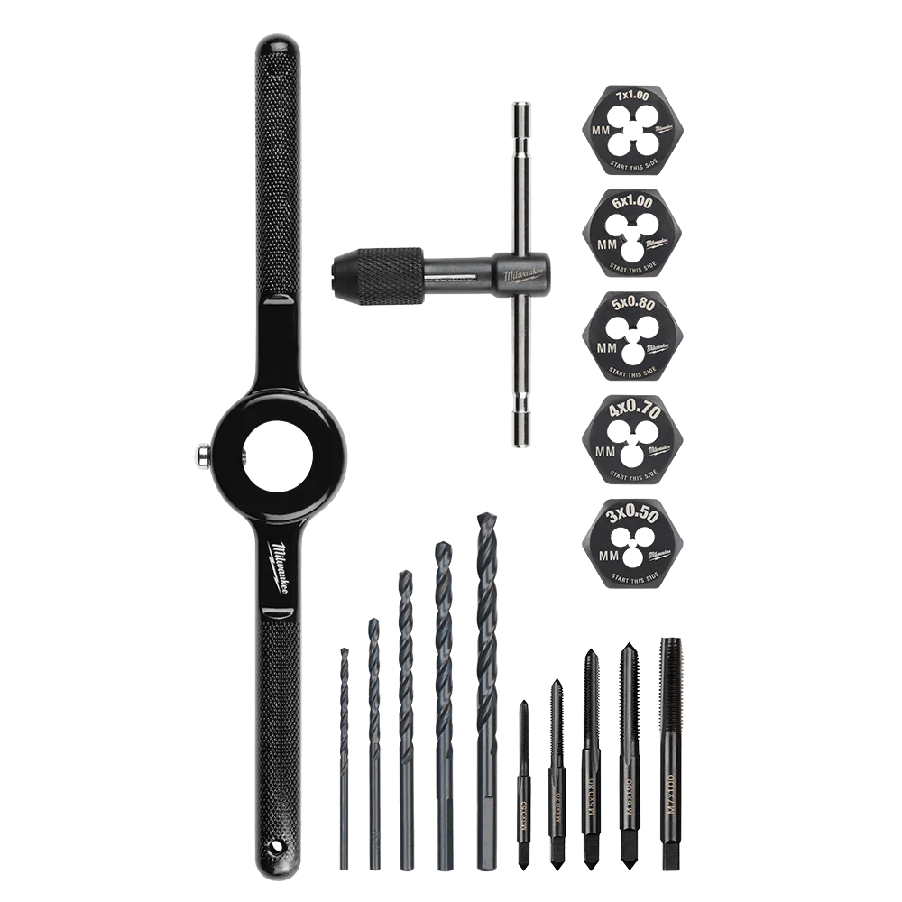 Milwaukee Metric Tap and Die 17PC Set - High Carbon Steel - 49225655