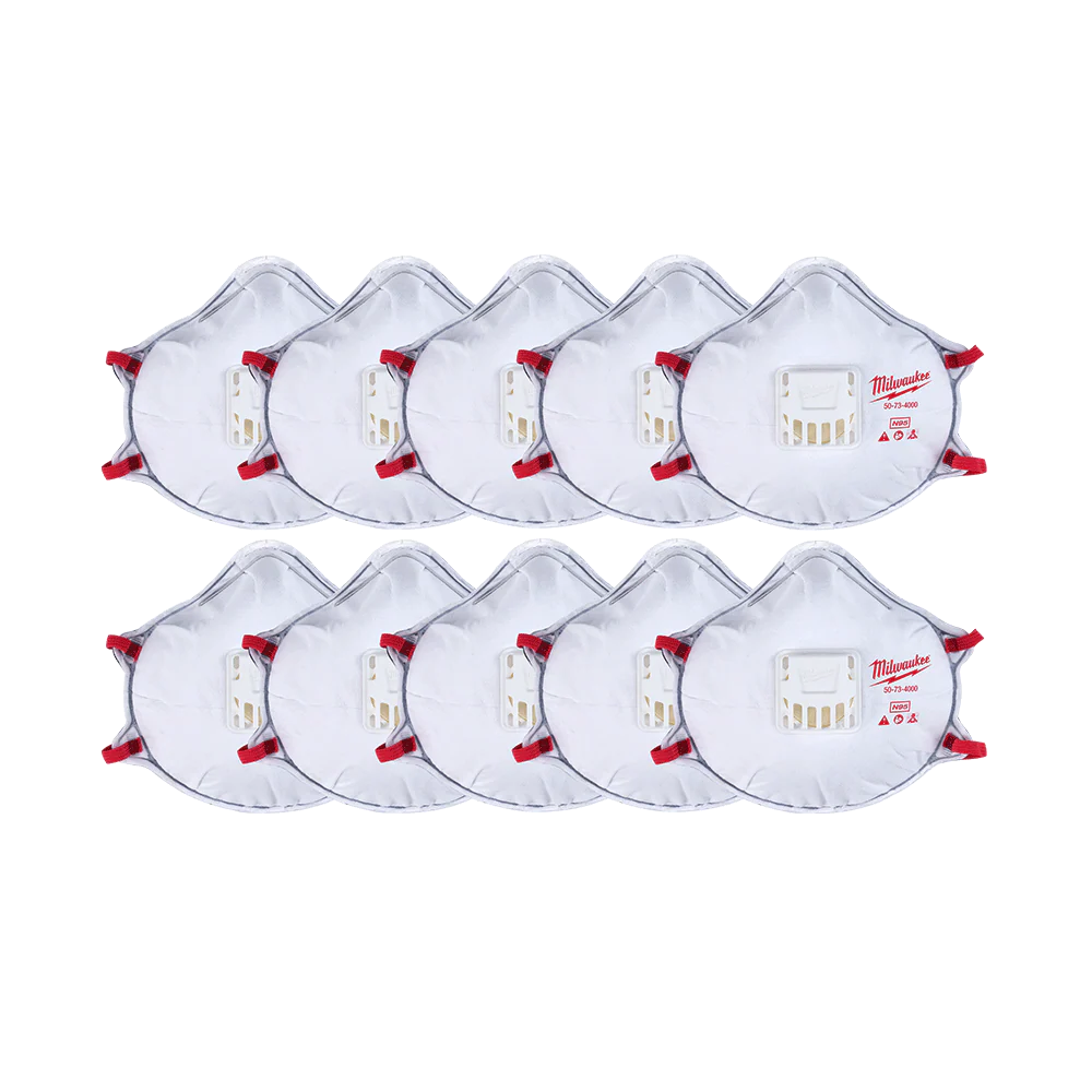 Milwaukee N95 Disposable Valved Respirators with Gasket 10 Pack - 48734004