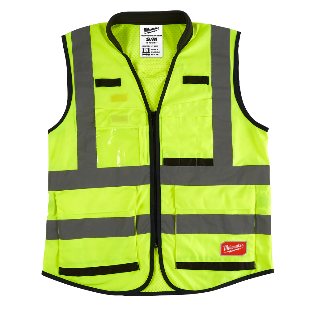 Milwaukee Premium High Visibility Safety Vest 15 Pockets 1 Pack - Yellow - S/M - 48735041