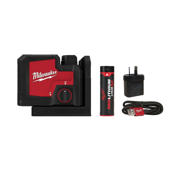 Milwaukee REDLITHIUM™ USB Rechargeable 3 Point Laser Kit (1x 3.0Ah, Case) - L43PL-301C