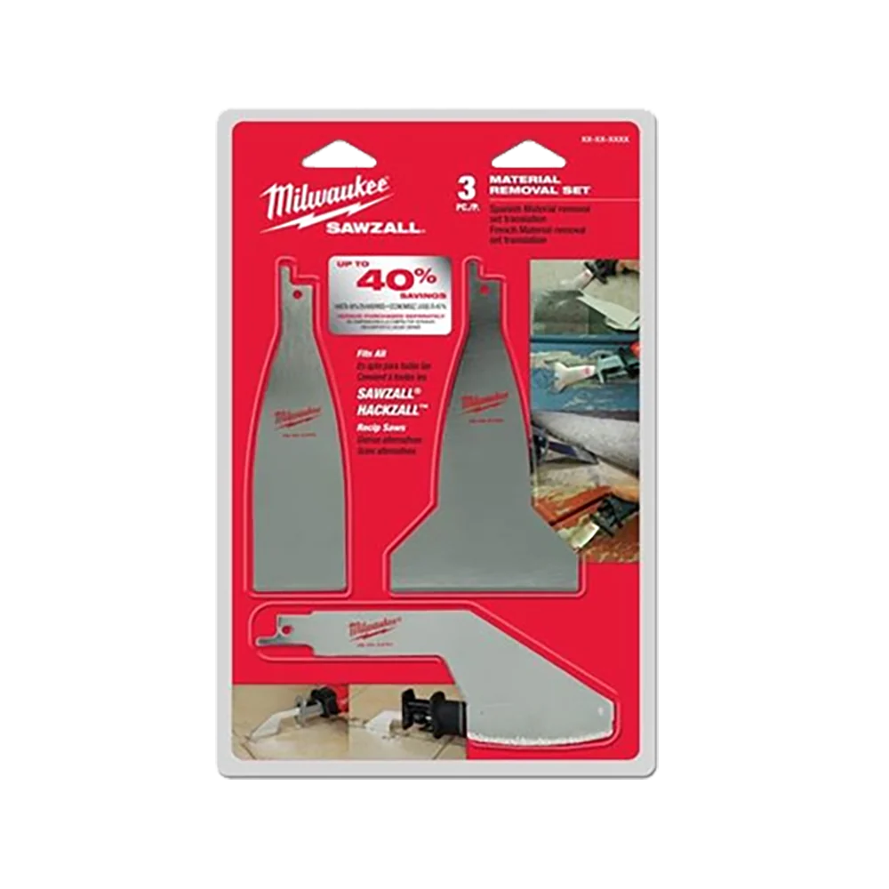 Milwaukee SAWZALL™ & HACKZALL™ Material Removal 3-Piece Set - 49225403