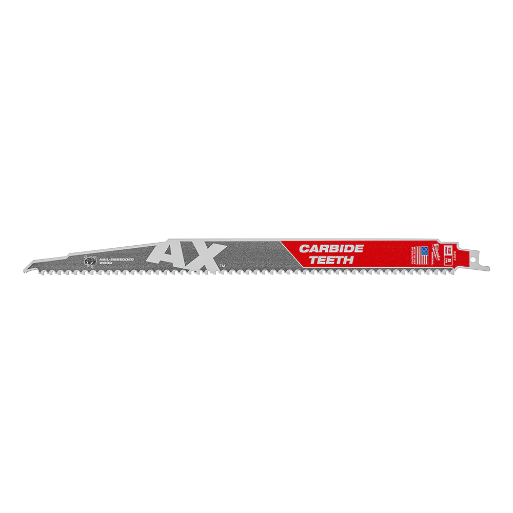 Milwaukee SAWZALL™ The AX™ with Carbide Teeth 300mm 12" 5TPI Blade 1 Pack - 48005227