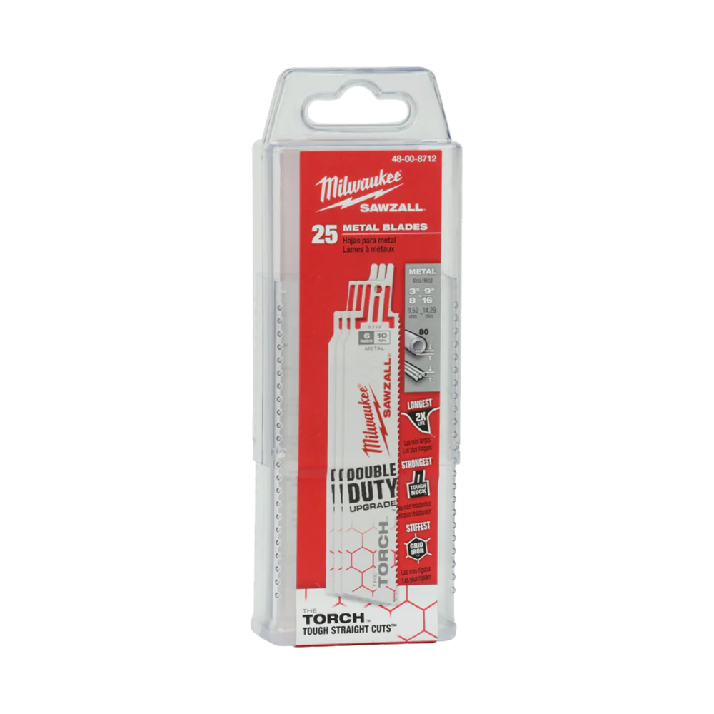 Milwaukee SAWZALL™ The TORCH™ Metal Demolition 230mm 9" 10TPI Blade 25 Pack - 48008713