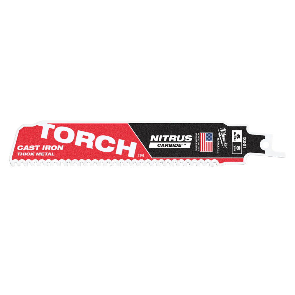 Milwaukee SAWZALL™ The TORCH™ with NITRUS CARBIDE™™ Teeth 150mm 6" 8TPI Blade 1 Pack - 48005261
