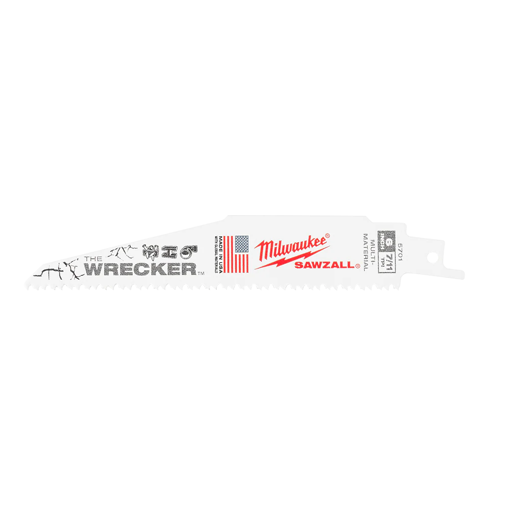 Milwaukee SAWZALL™ The WRECKER™ Demolition 150mm 6" 7/11TPI Blade 5 Pack - 48005701