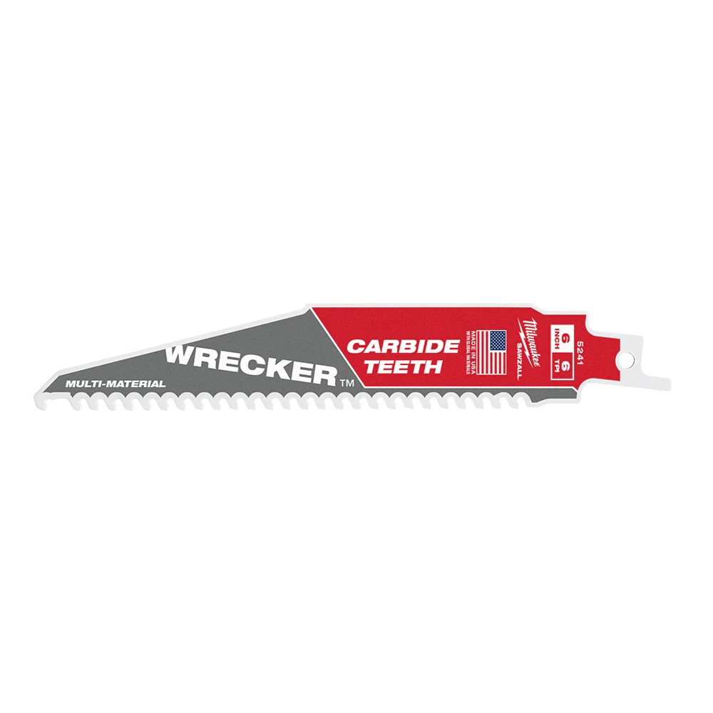 Milwaukee SAWZALL™ The WRECKER™ with Carbide Teeth Demolition 150mm 6" 6TPI Blade 1 Pack - 48005241