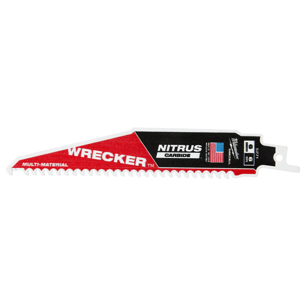 Milwaukee SAWZALL™ The WRECKER™ with NITRUS CARBIDE™ Teeth Demolition 150mm 6" 6TPI Blade 1 Pack - 48005271