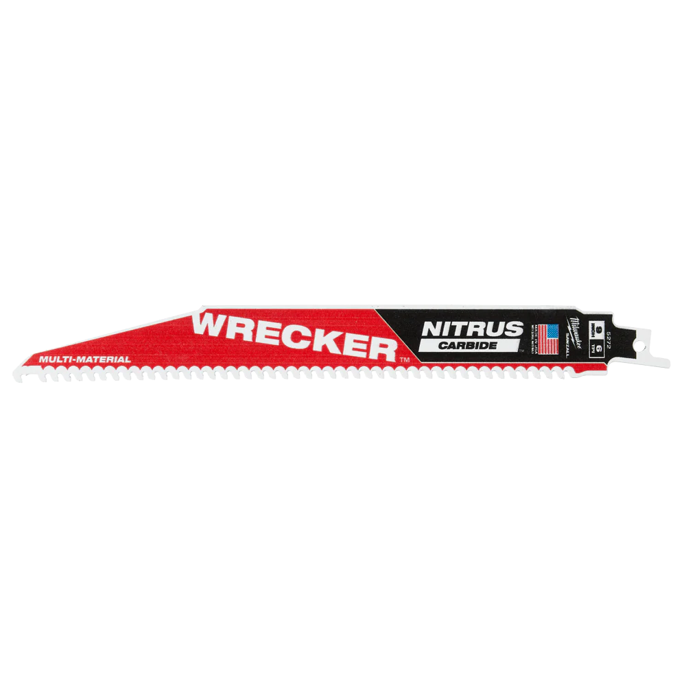 Milwaukee SAWZALL™ The WRECKER™ with NITRUS CARBIDE™ Teeth Demolition 230mm 9" 6TPI Blade 1 Pack - 48005272