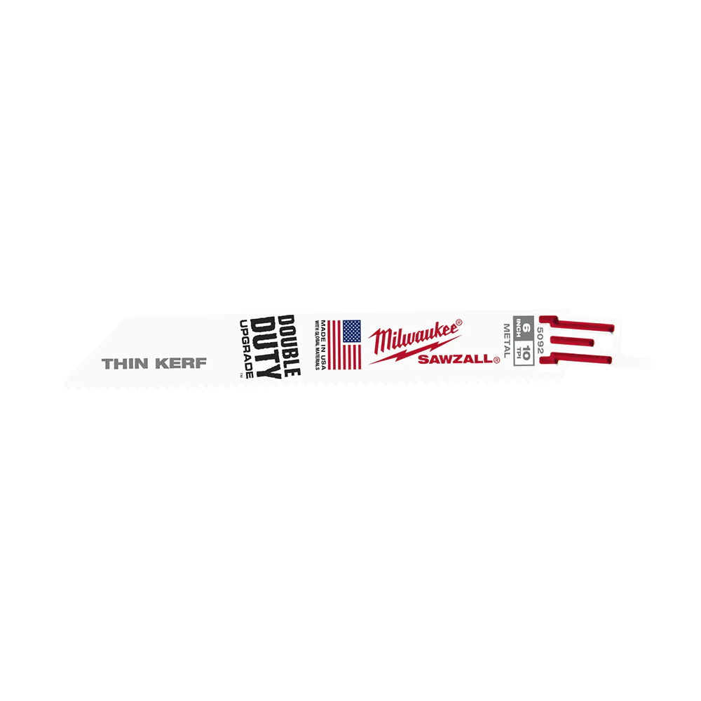 Milwaukee SAWZALL™ Thin Kerf Metal 150mm 6" 10TPI Blade 5 Pack - 48005092