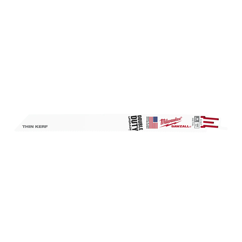 Milwaukee SAWZALL™ Thin Kerf Metal 230mm 9" 14TPI Blade 100 Pack - BOM - 48005187A