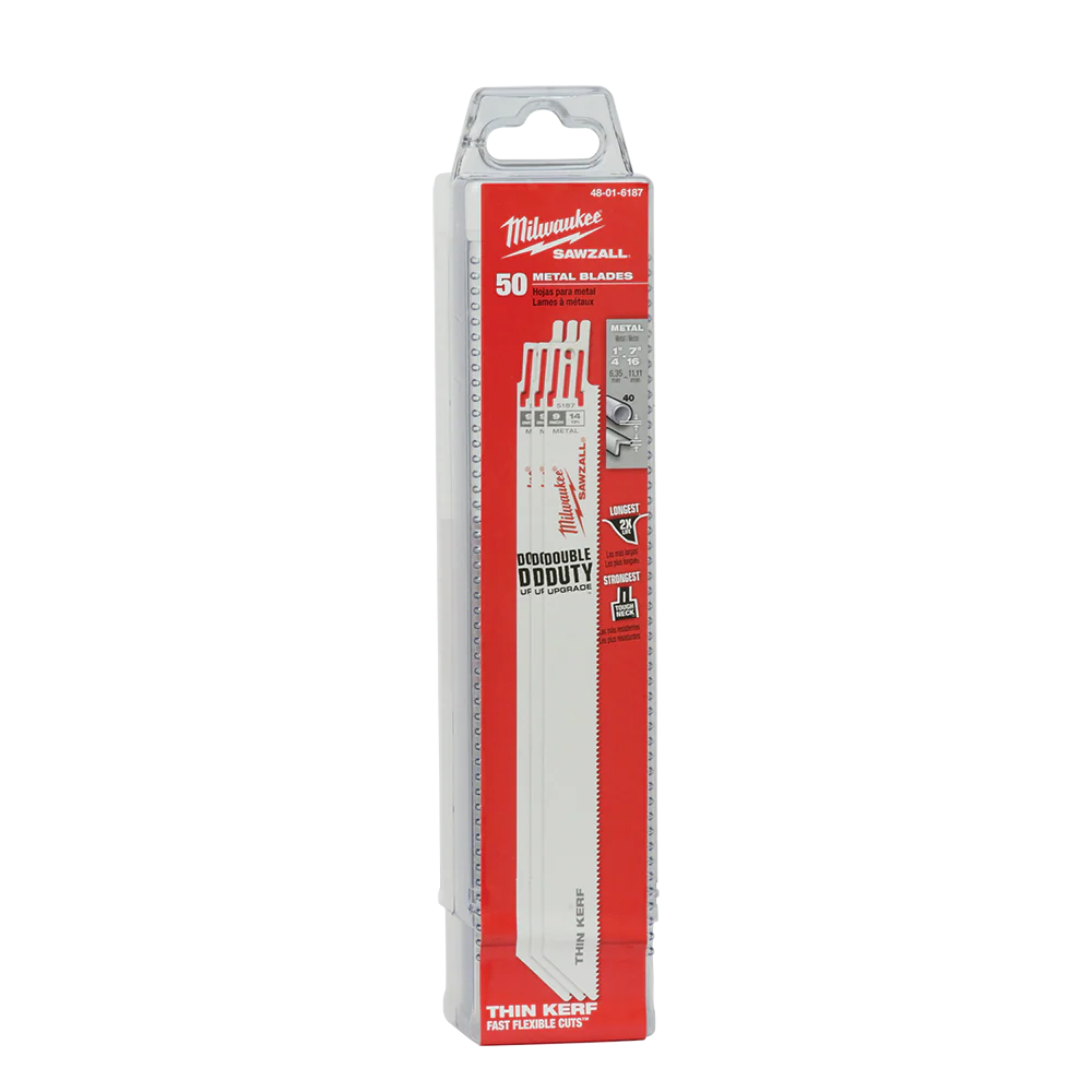 Milwaukee SAWZALL™ Thin Kerf Metal 230mm 9" 14TPI Blade 50 Pack - 48016187