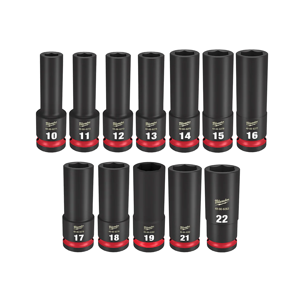Milwaukee SHOCKWAVE™ 1/2" Drive 12PC Metric Deep 6 Point Impact Socket Set - 49667054