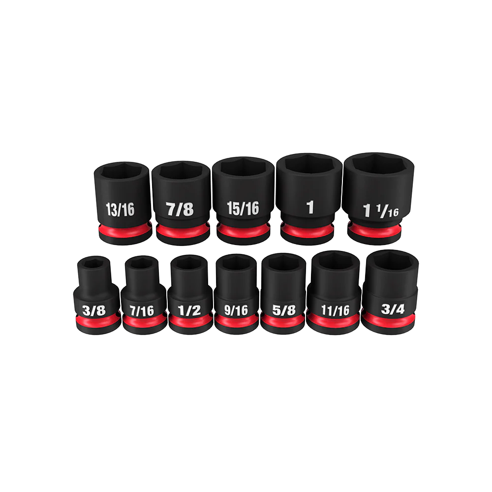 Milwaukee SHOCKWAVE™ 1/2" Drive 12PC SAE Standard 6 Point Impact Socket Set - 49667010