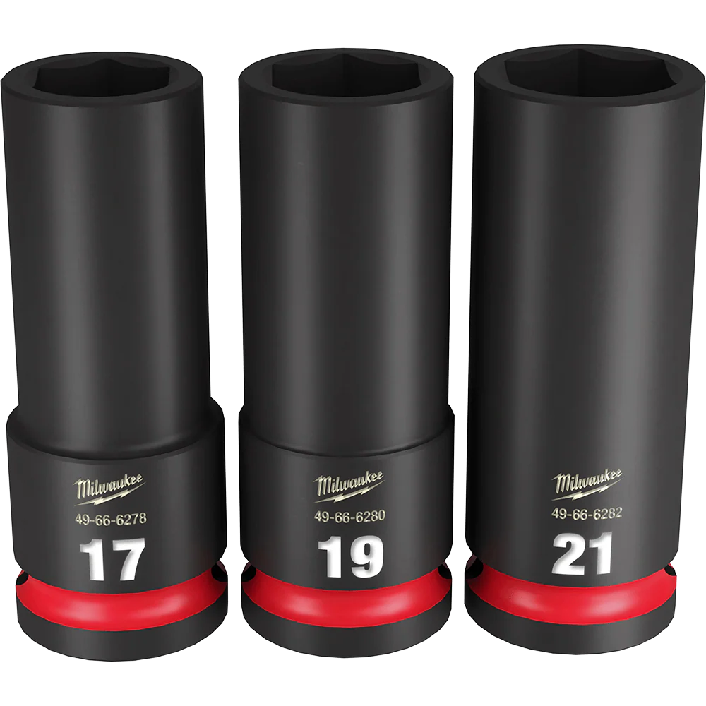 Milwaukee SHOCKWAVE™ 1/2" Drive 3PC Metric Deep 6 Point Impact Socket Set - 49667025