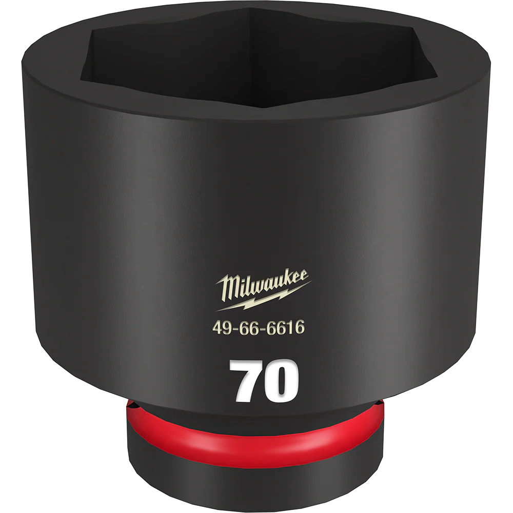 Milwaukee SHOCKWAVE™ 1" Drive 70mm Standard 6 Point Impact Socket - 49666616