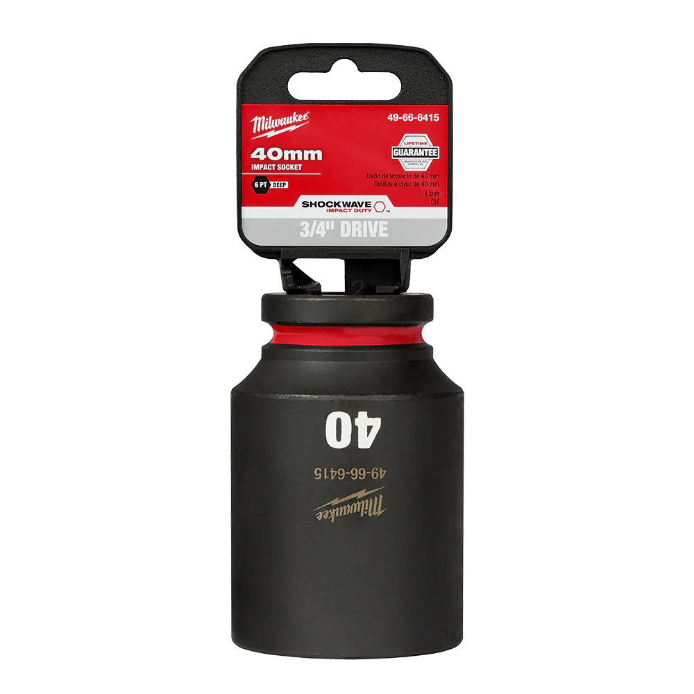 Milwaukee SHOCKWAVE™ 3/4" Drive 40mm Deep 6 Point Impact Socket - 49666415