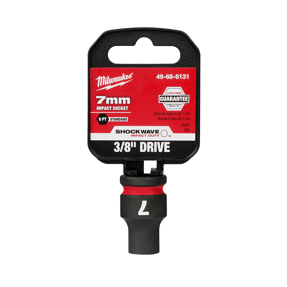 Milwaukee SHOCKWAVE™ 3/8" Drive 7mm Standard 6 Point Impact Socket - 49666131