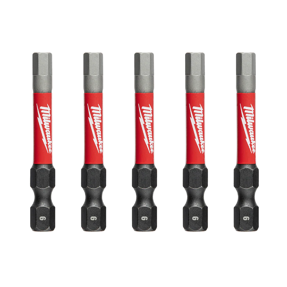 Milwaukee SHOCKWAVE™ Power Bit Hex 6mm 50mm (2") Pkt 5 - 48324690