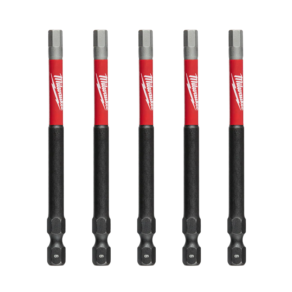 Milwaukee SHOCKWAVE™ Power Bit Hex 6mm 89mm (3-1/2") Pkt 5 - 48324691