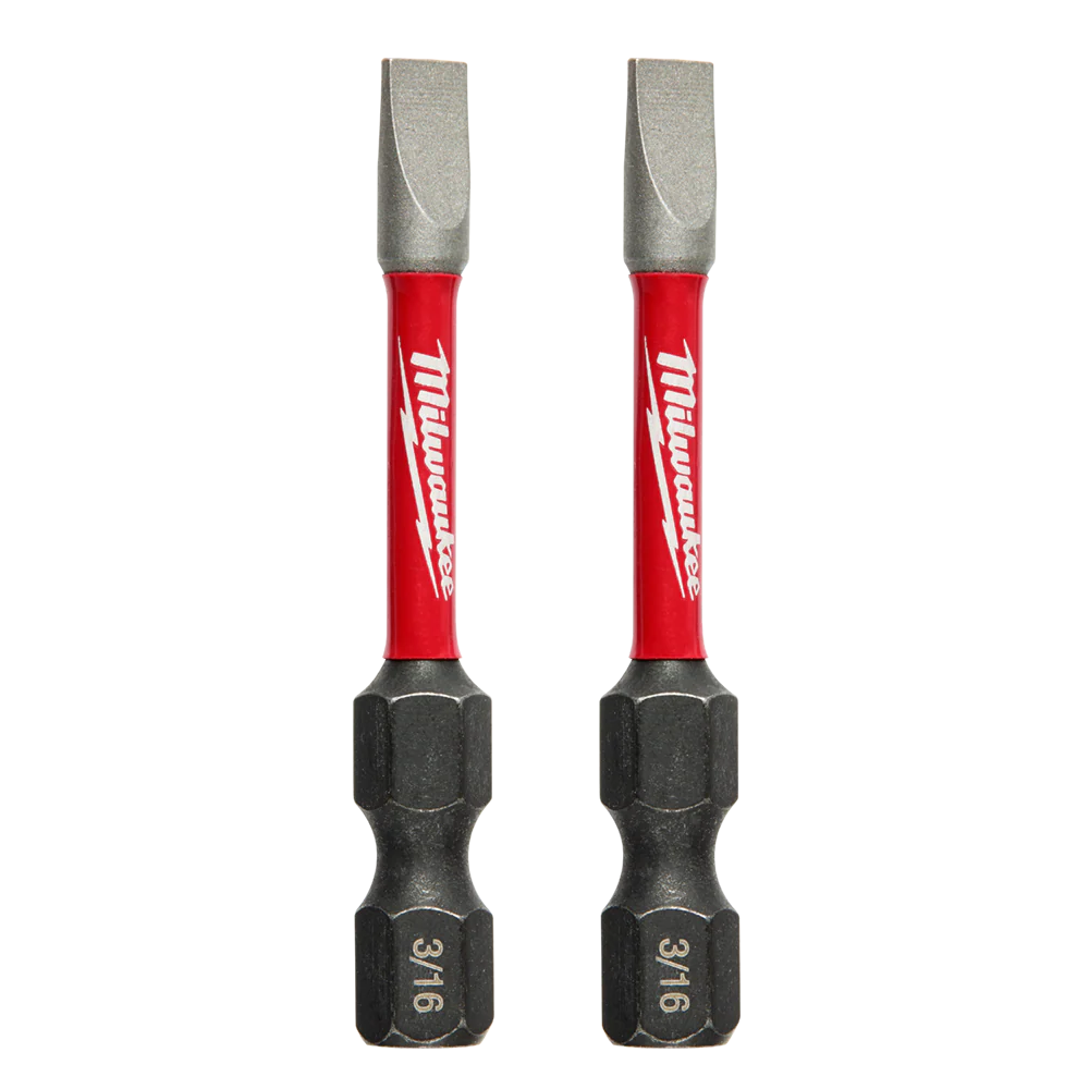 Milwaukee SHOCKWAVE™ Power Bit Slotted 3/16" 50mm (2") 2PK - 48325019