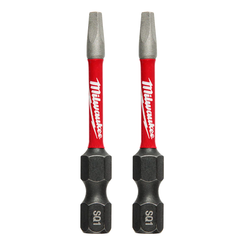 Milwaukee SHOCKWAVE™ Power Bit Square Recess #1 50mm (2") 2pk - 48324971