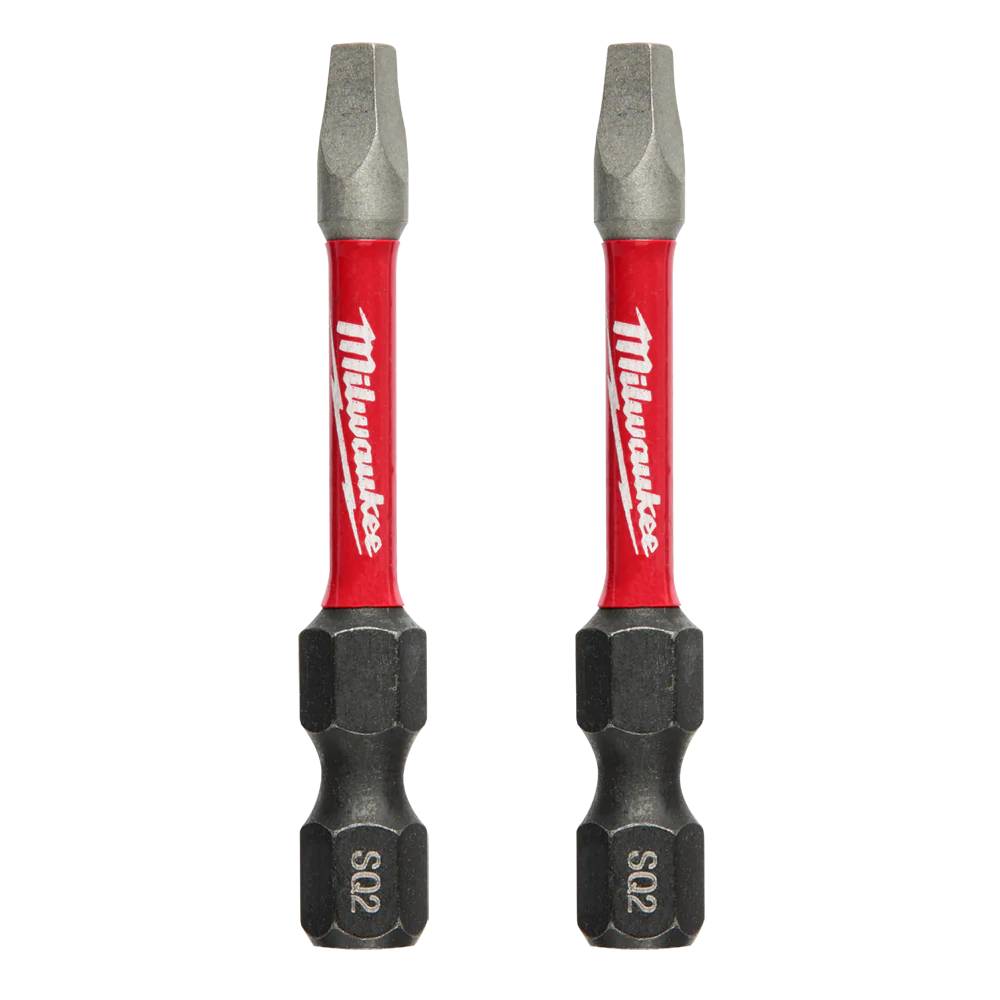 Milwaukee SHOCKWAVE™ Power Bit Square Recess #2 50mm (2") 2pk - 48324972