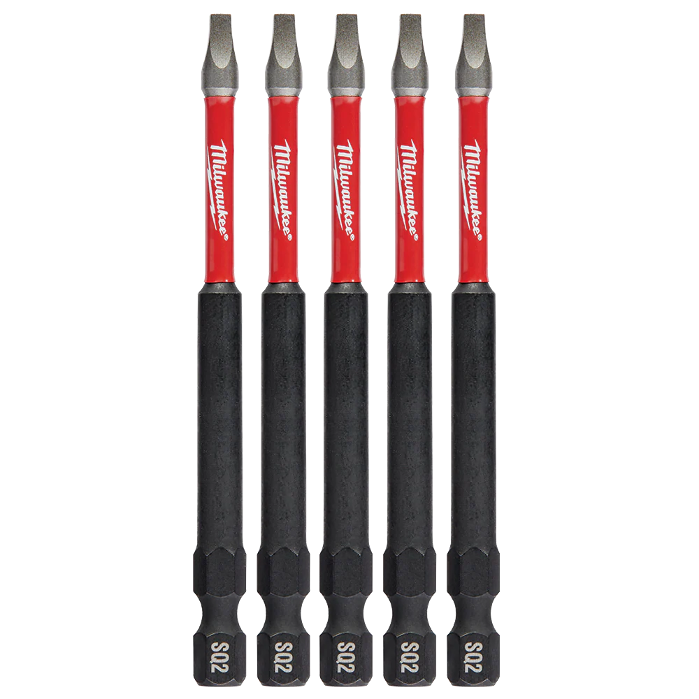 Milwaukee SHOCKWAVE™ Power Bit Square Recess #2 89mm (3.5") 5Pk - 48324574